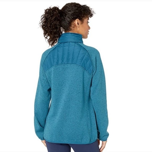 🆕️🏷 Reebok Quilted Sweater Fleece Jacket - Ovean Blue -M - Picture 2 of 12